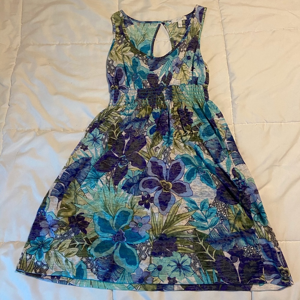 Floral Dress with Back Cut Out